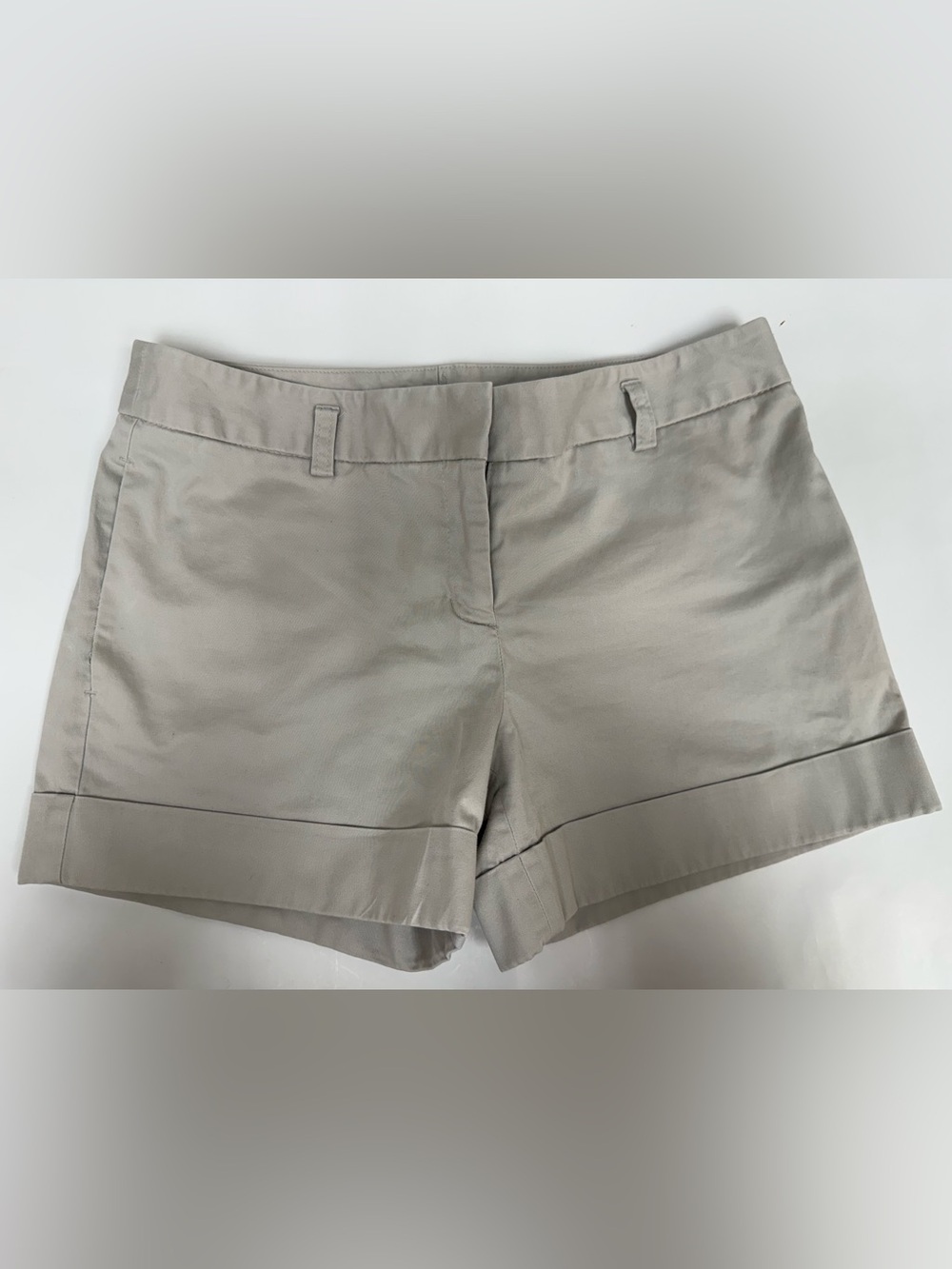 Express Women's Cotton Stretch Twill Chino Cuffed Shorts Shorts - Light Beige